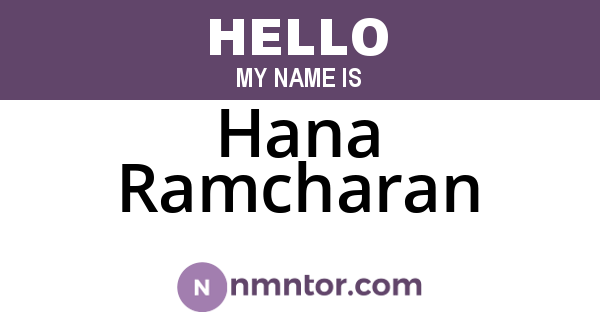 Hana Ramcharan