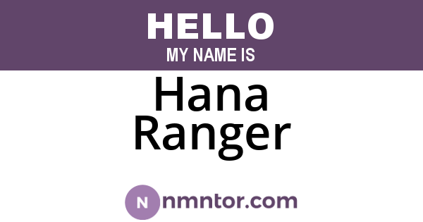 Hana Ranger