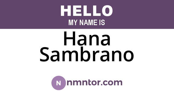 Hana Sambrano