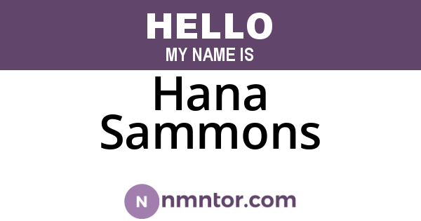Hana Sammons
