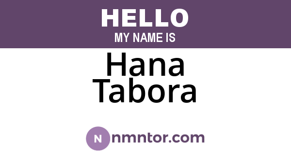 Hana Tabora
