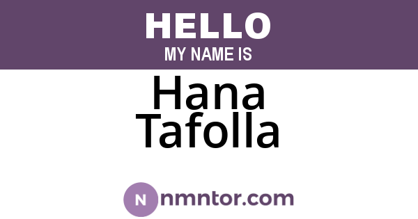 Hana Tafolla
