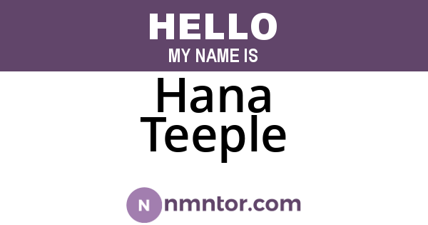 Hana Teeple