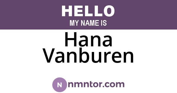 Hana Vanburen