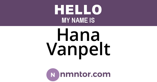 Hana Vanpelt