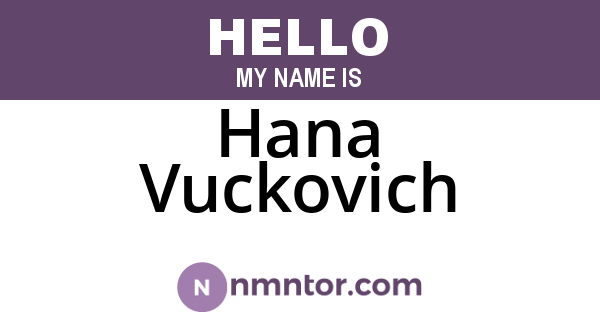 Hana Vuckovich