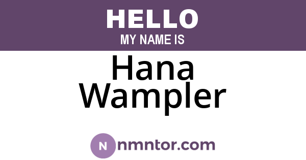 Hana Wampler