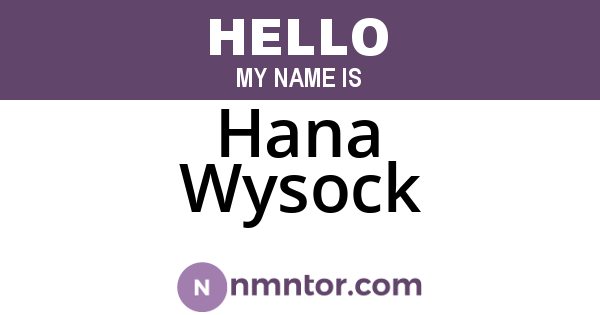 Hana Wysock