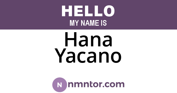 Hana Yacano