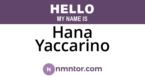Hana Yaccarino