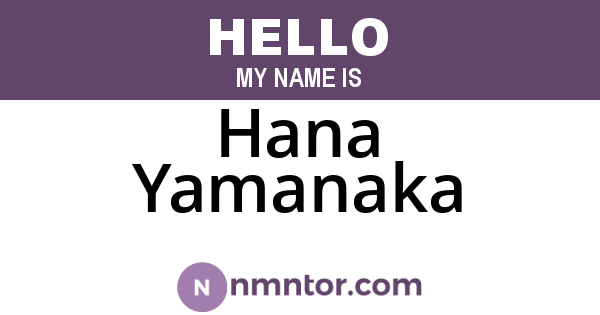 Hana Yamanaka