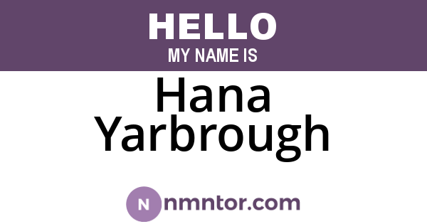 Hana Yarbrough