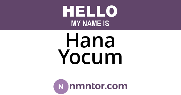 Hana Yocum