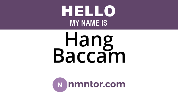 Hang Baccam