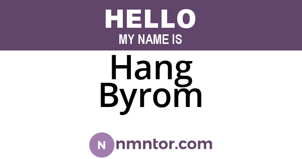 Hang Byrom
