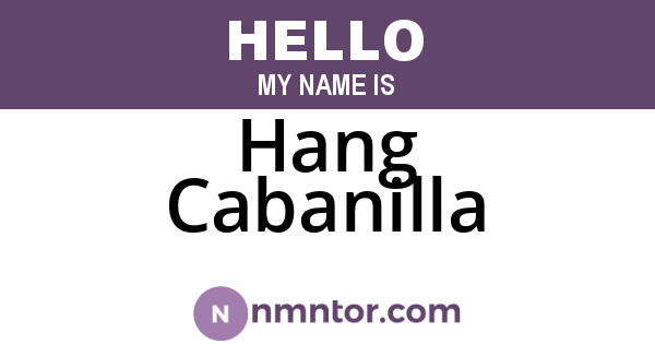 Hang Cabanilla