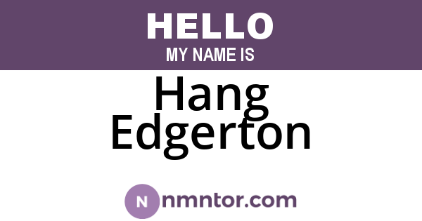 Hang Edgerton