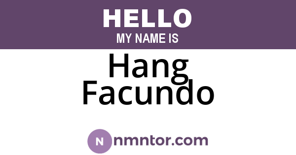 Hang Facundo