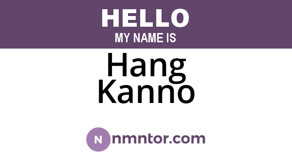 Hang Kanno