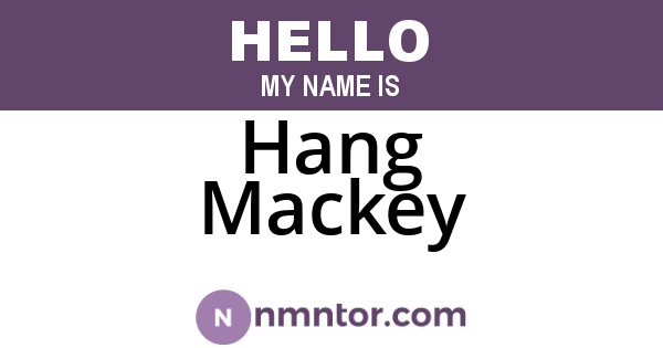 Hang Mackey