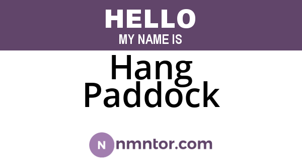 Hang Paddock
