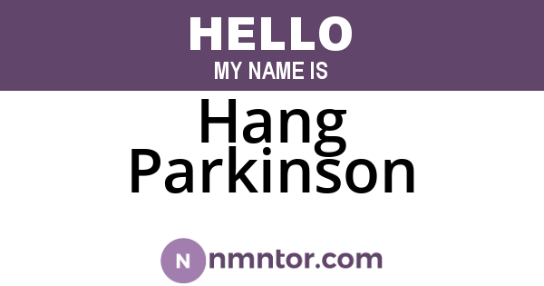 Hang Parkinson