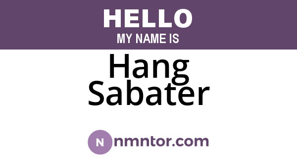 Hang Sabater