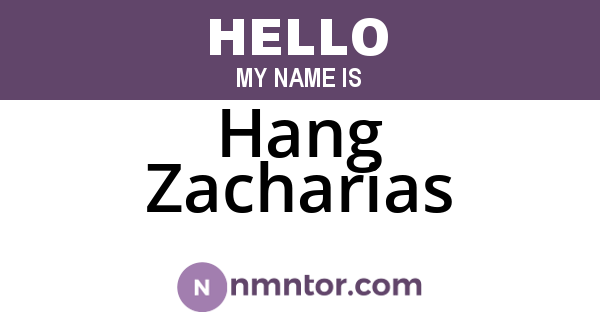 Hang Zacharias