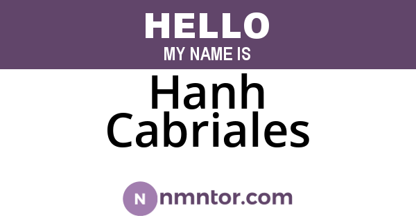 Hanh Cabriales