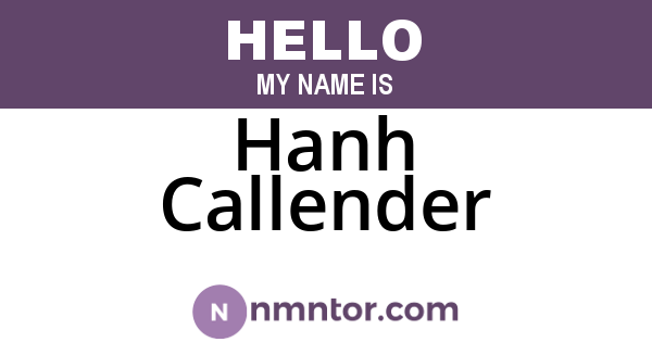 Hanh Callender