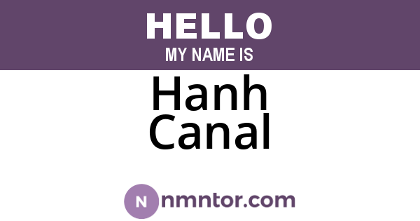 Hanh Canal