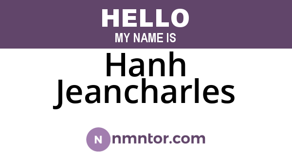 Hanh Jeancharles