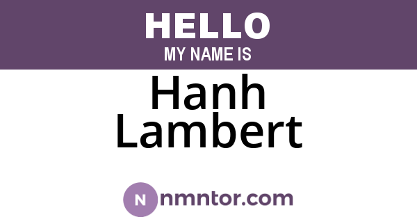 Hanh Lambert