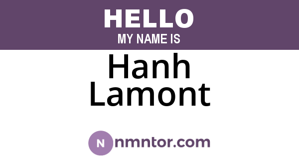 Hanh Lamont
