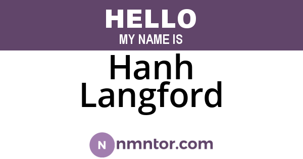 Hanh Langford