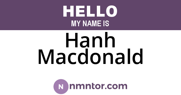 Hanh Macdonald