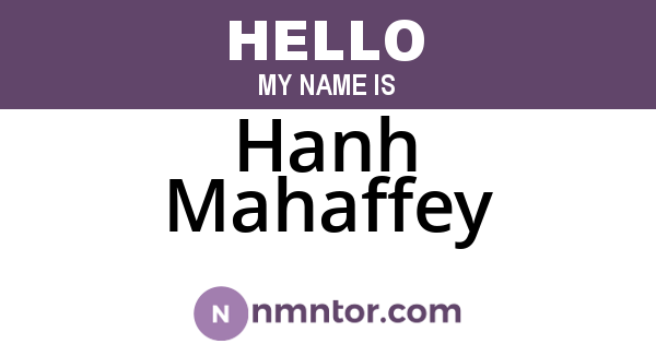 Hanh Mahaffey