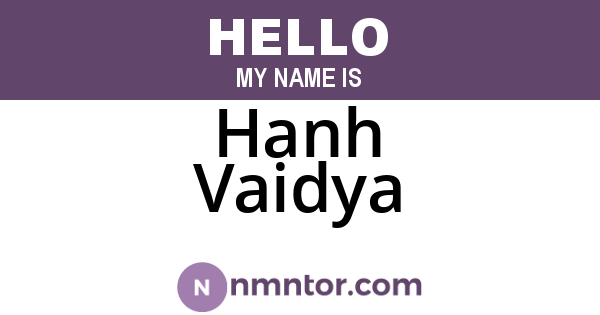 Hanh Vaidya