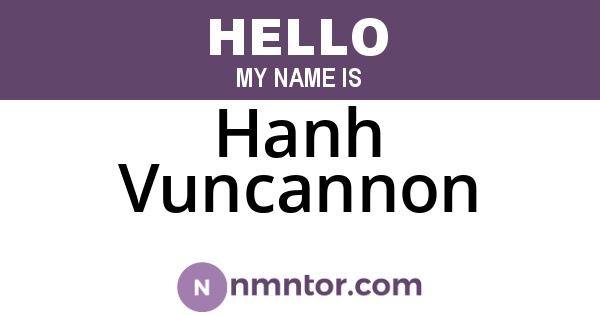 Hanh Vuncannon