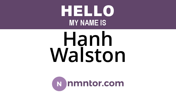 Hanh Walston