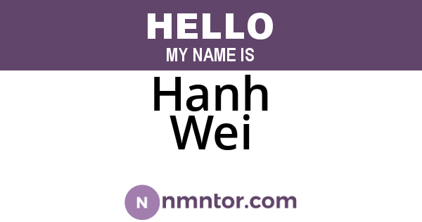 Hanh Wei