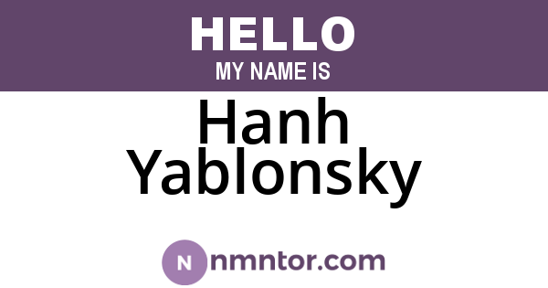 Hanh Yablonsky