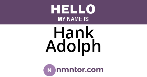 Hank Adolph