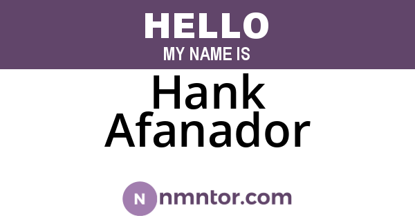Hank Afanador