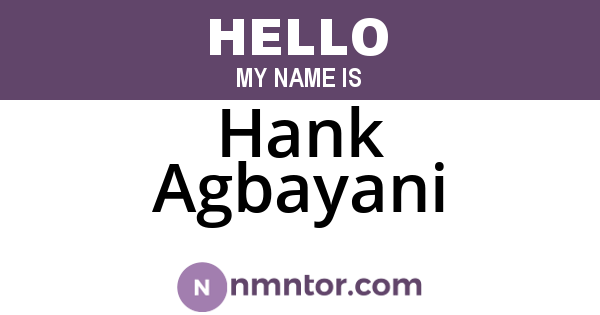 Hank Agbayani
