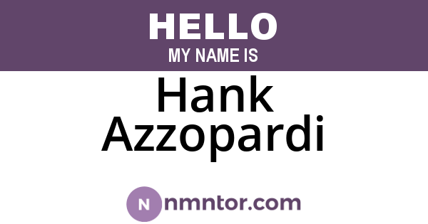Hank Azzopardi