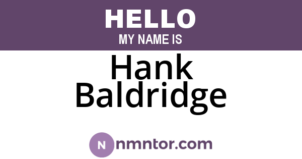 Hank Baldridge
