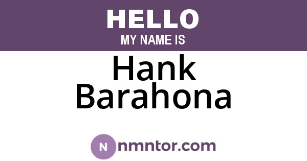 Hank Barahona