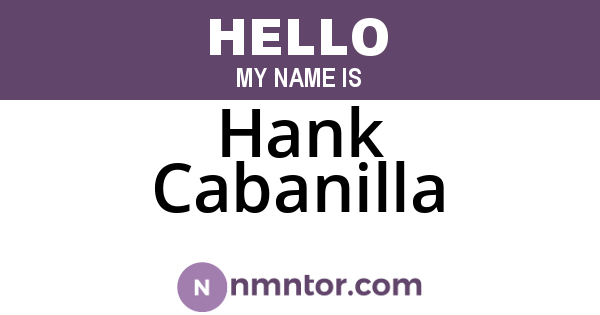 Hank Cabanilla