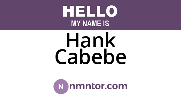 Hank Cabebe
